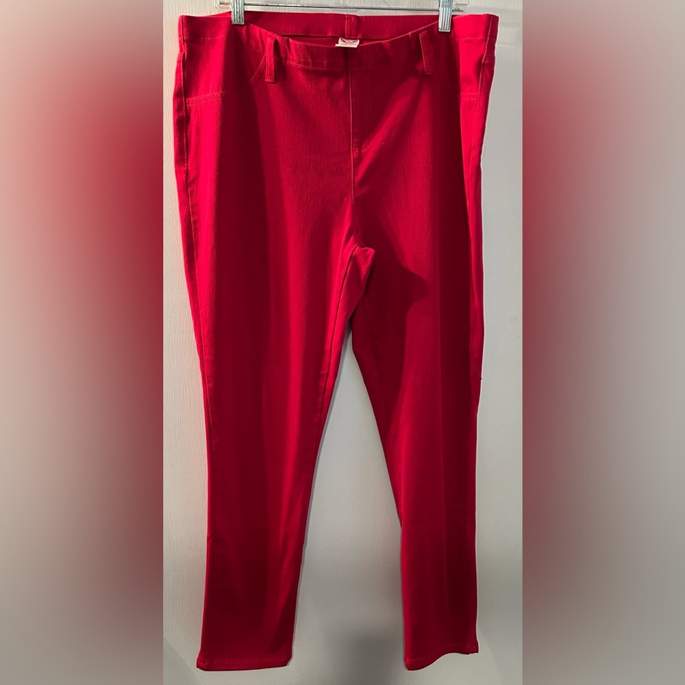 Faded Glory Bright Red Slim Pants Size 2X (20)